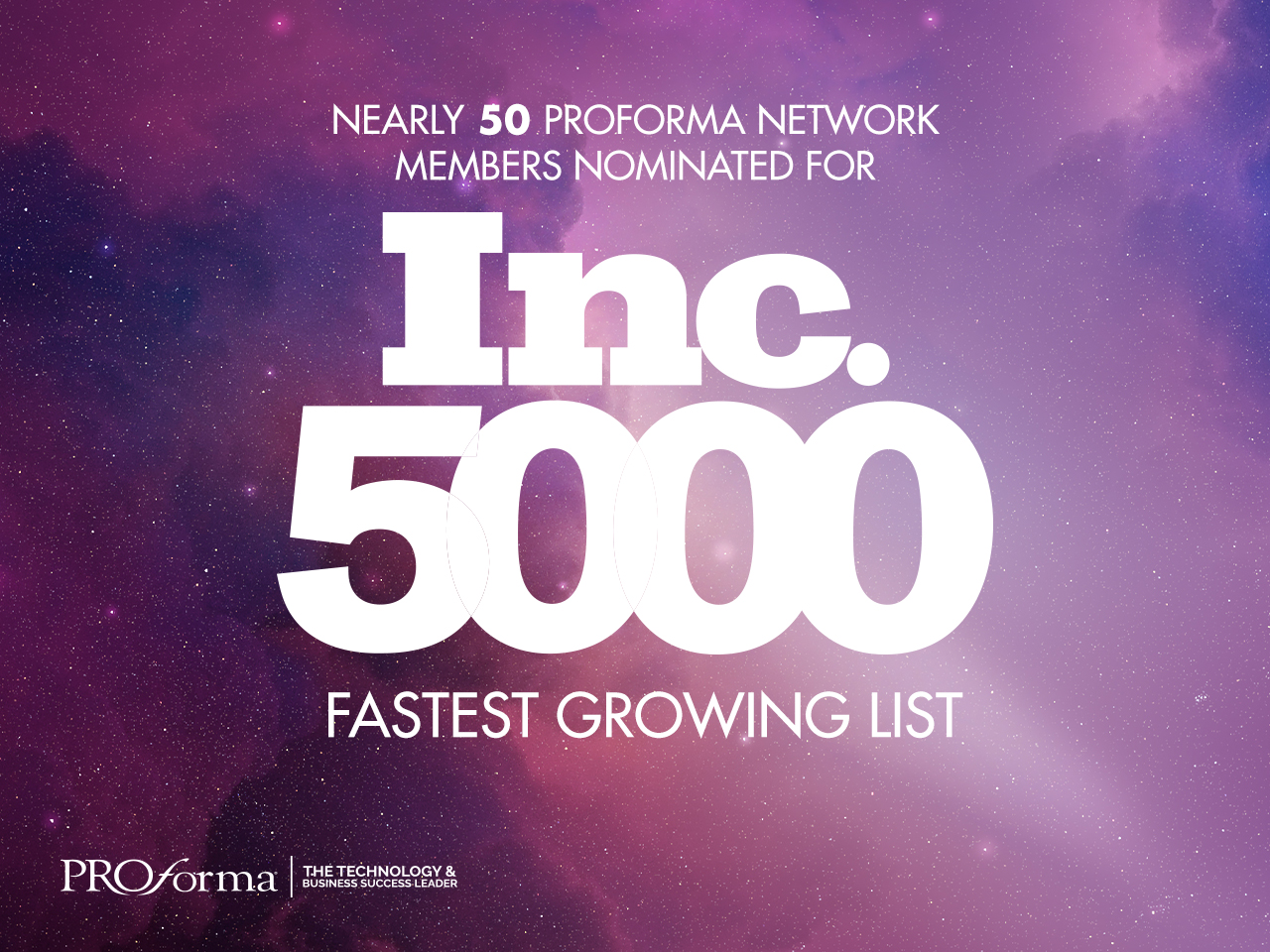 Proforma network members nominated for Inc. 5000 fastest growing list